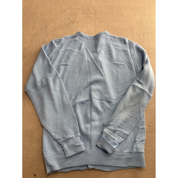 STEEPLECHASE Mens Large Blue V-Neck Button Front Cardigan Sweater L - Picture 5 of 6